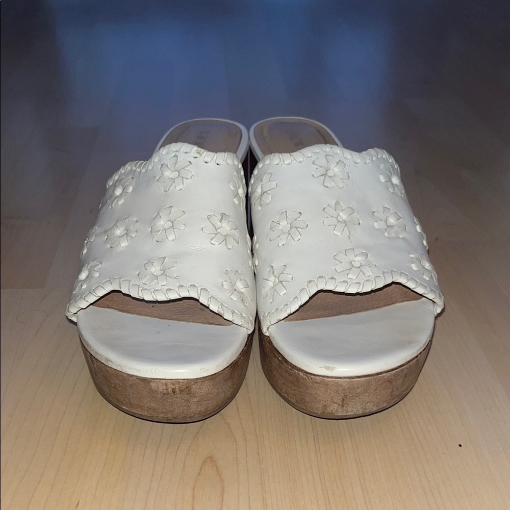Jack Rogers Cream Floral Mules - Picture 2 of 7